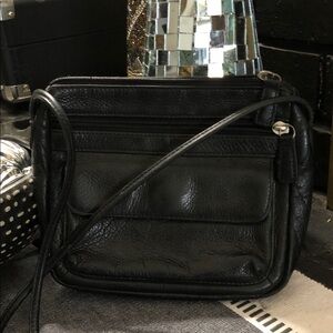 Fossil Black Leather Crossbody Bag